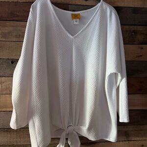 Ruby Rd. White V-Neck Top